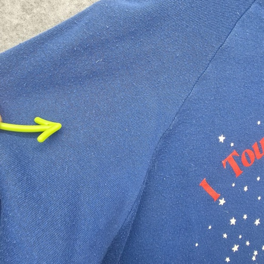 Vintage 80s Raglan Sweatshirt Medium Blue I Touch The Future I Teach JERZEES USA - Picture 10 of 16